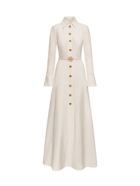 Oscar de la Renta Oscar Chain-Link Cotton Poplin Caftan - Oscar de la Renta Dresses - American Couture - Shop at Luxury Shoes 