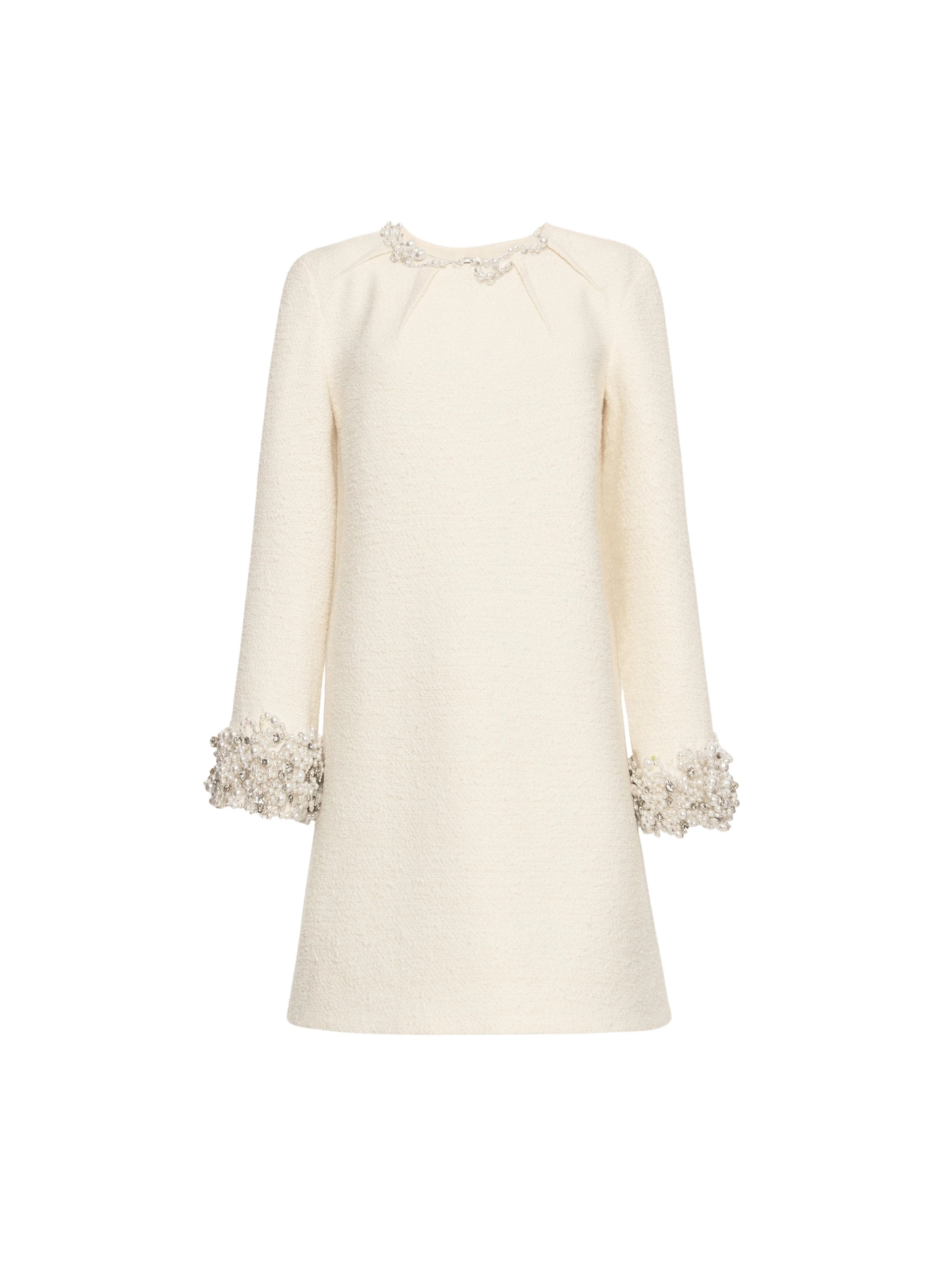 Pearl-Embroidered-Tweed-Shift-Dress-Oscar-de-la-Renta-Dresses33984_nobg Oscar de la Renta Pearl Embroidered Tweed Shift Dress - Oscar de la Renta Dresses - American Couture - Shop at Luxury Shoes