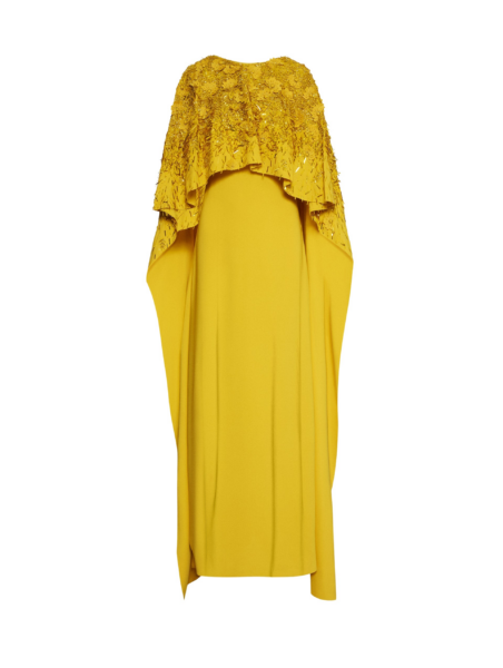 Oscar de la Renta Peony Sequin and Raffia Embroidered Caftan - Oscar de la Renta Dresses - American Couture - Shop at Luxury Shoes 