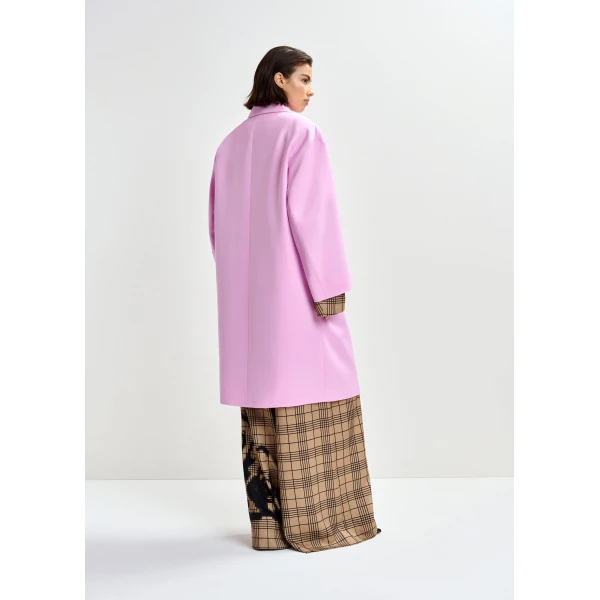 Essentiel Antwerp Pink double-breasted coat - Essentiel Antwerp Coats - Colorful Belgian Design - Shop at Luxury Shoes 