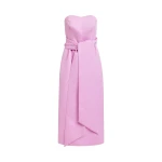Essentiel Antwerp Pink strapless midi dress with wrap-belt - Essentiel Antwerp Dresses - Colorful Belgian Design - Shop at Luxury Shoes 