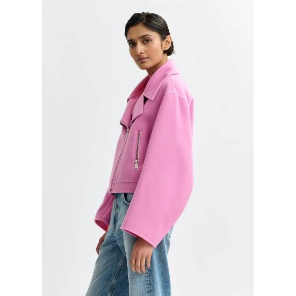 Essentiel Antwerp Pink wool double-faced jacket - Essentiel Antwerp Jackets - Colorful Belgian Design - Shop at Luxury Shoes 