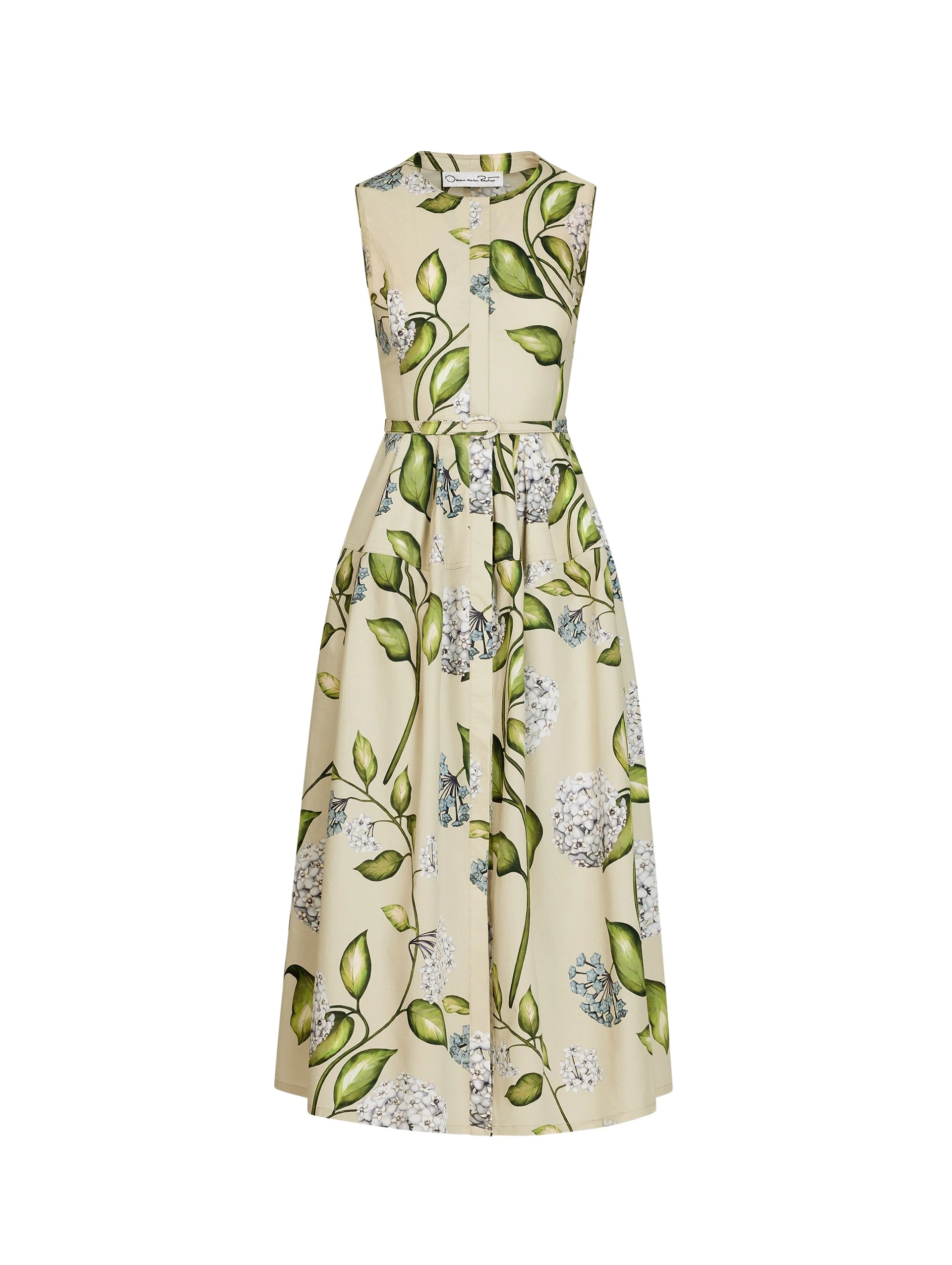 Porcelain-Flower-Cotton-Poplin-Dress-Oscar-de-la-Renta-Dresses78948_nobg Oscar de la Renta Porcelain Flower Cotton Poplin Dress - Oscar de la Renta Dresses - American Couture - Shop at Luxury Shoes