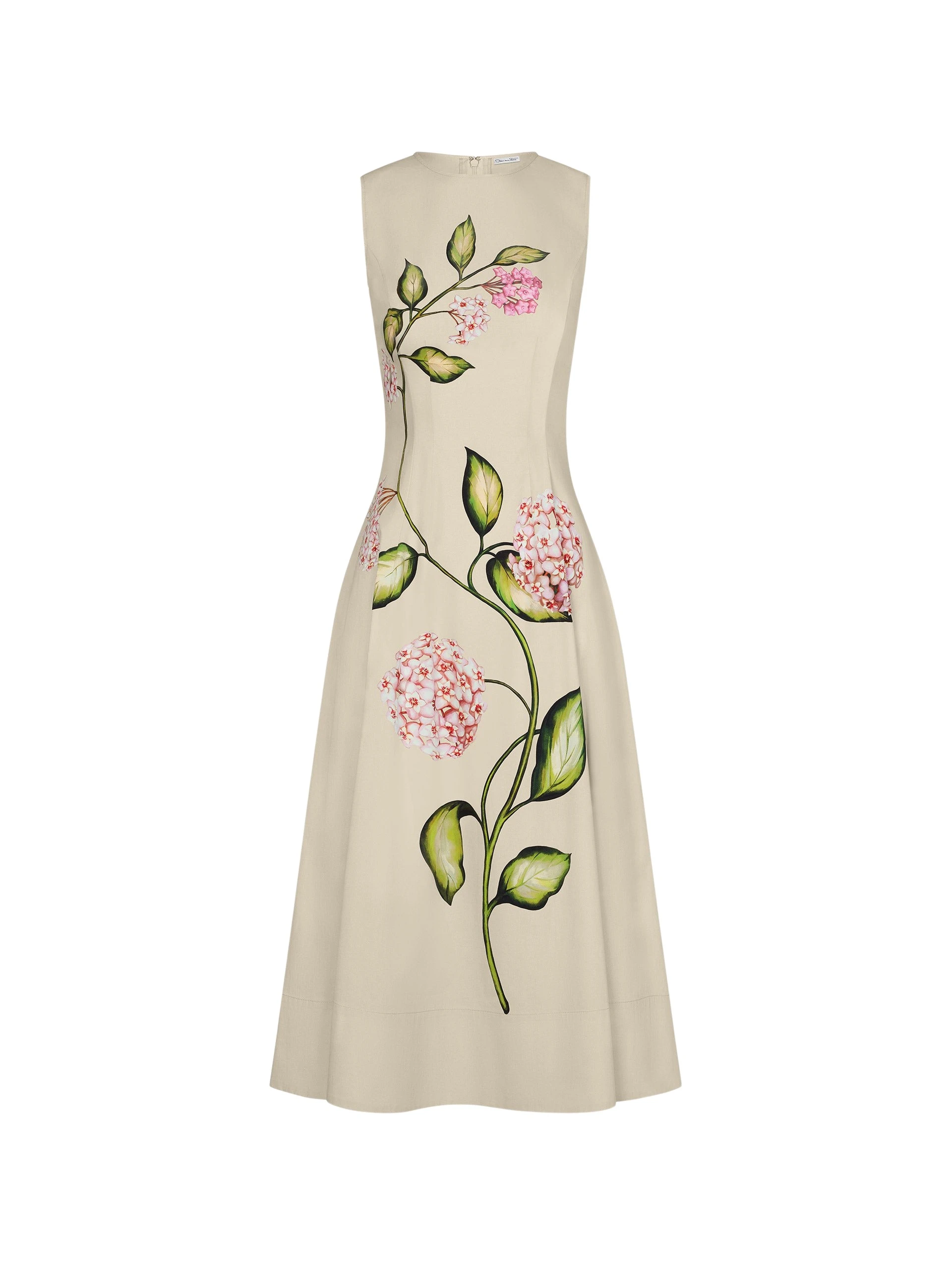 Porcelain-Flower-Cotton-Poplin-Sleeveless-Dress-Oscar-de-la-Renta-Dresses54066_nobg Oscar de la Renta Porcelain Flower Cotton Poplin Sleeveless Dress - Oscar de la Renta Dresses - American Couture - Shop at Luxury Shoes
