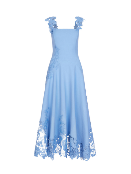 Oscar de la Renta Porcelain Flower Guipure Dress - Oscar de la Renta Dresses - American Couture - Shop at Luxury Shoes 