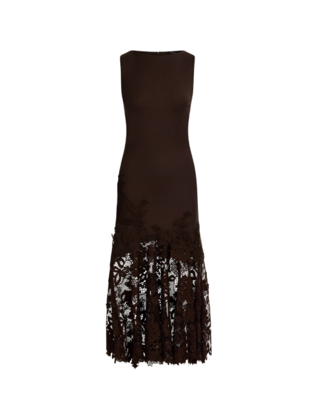 Oscar de la Renta Porcelain Flower Guipure Trumpet Dress - Oscar de la Renta Dresses - American Couture - Shop at Luxury Shoes 