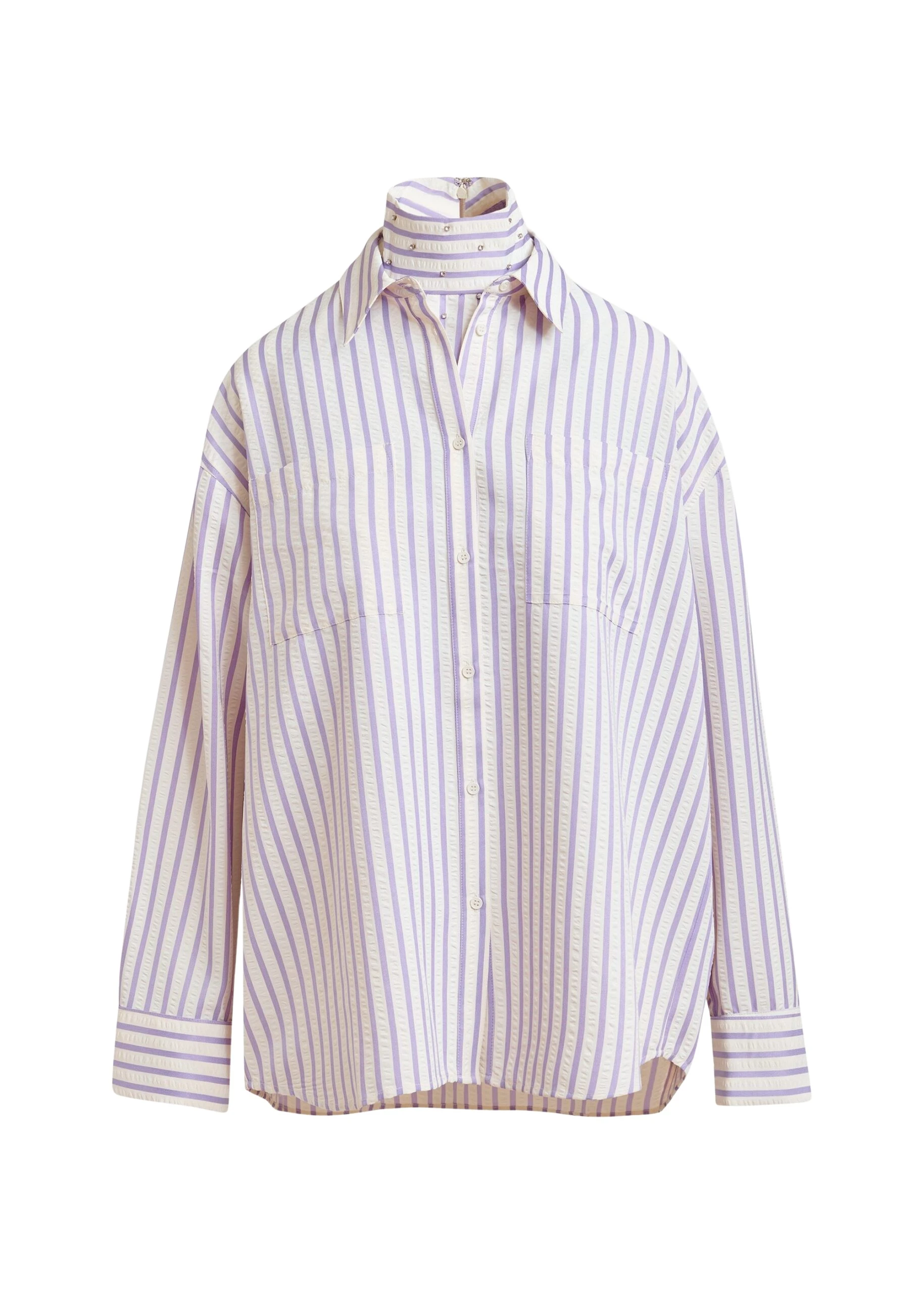 Purple-and-off-white-oversized-shirt-with-rhinestone-embellishments-and-layered-bib-Essentiel-Antwerp-Shirts-scaled38524_nobg Essentiel Antwerp Purple and off-white oversized shirt with rhinestone embellishments and layered bib - Essentiel Antwerp Shirts - Colorful Belgian Design - Shop at Luxury Shoes