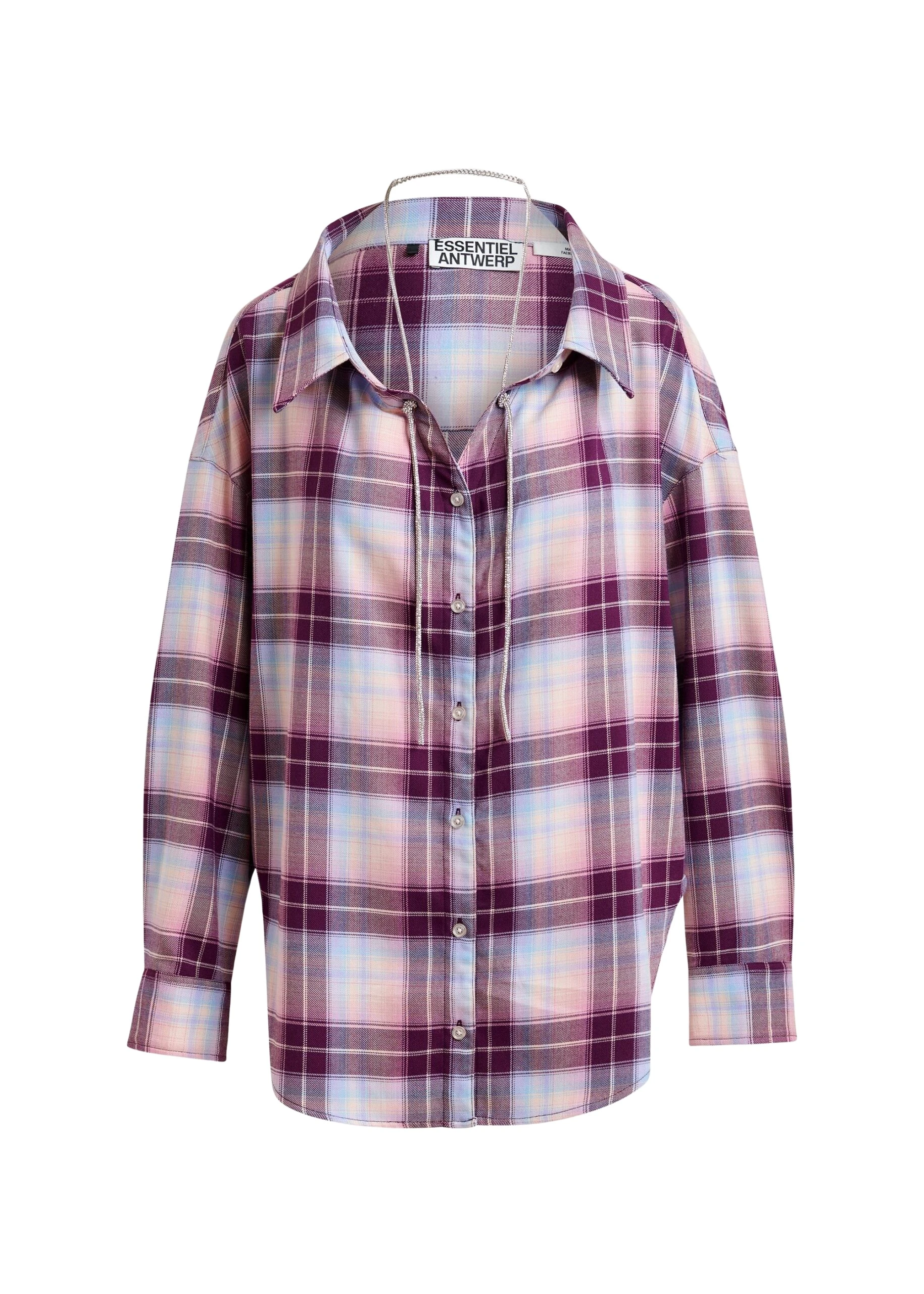 Purple-burgundy-and-light-blue-oversized-plaid-shirt-with-rhinestone-chain-Essentiel-Antwerp-Shirts-scaled44387_nobg Essentiel Antwerp Purple