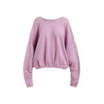 Essentiel Antwerp Purple cropped cotton sweatshirt with wrapback detail - Essentiel Antwerp Shirts - Colorful Belgian Design - Shop at Luxury Shoes 