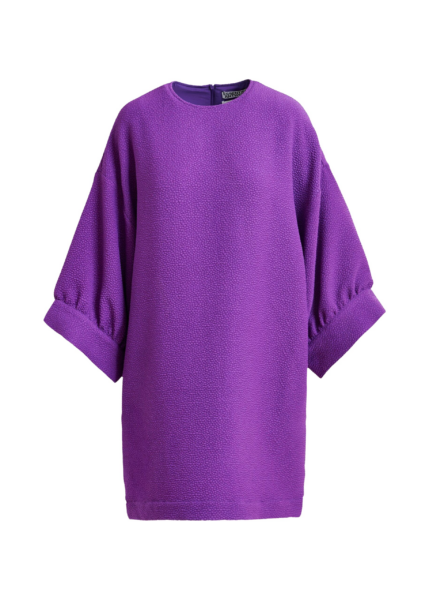Essentiel Antwerp Purple mini dress with wide sleeves - Essentiel Antwerp Dresses - Colorful Belgian Design - Shop at Luxury Shoes 