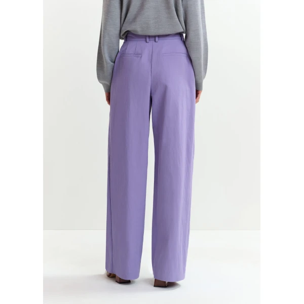 Essentiel Antwerp Purple pleated wide-leg pants - Essentiel Antwerp Pants - Colorful Belgian Design - Shop at Luxury Shoes 