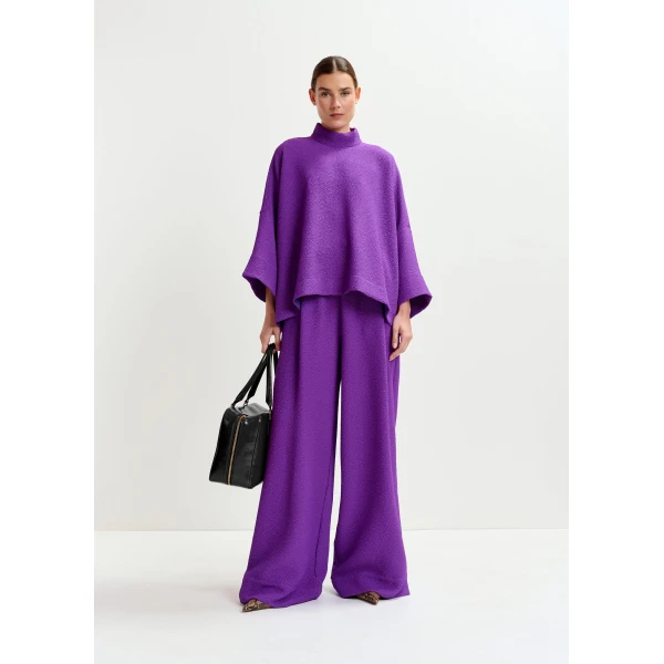 Essentiel Antwerp Purple wide-leg pants - Essentiel Antwerp Pants - Colorful Belgian Design - Shop at Luxury Shoes 