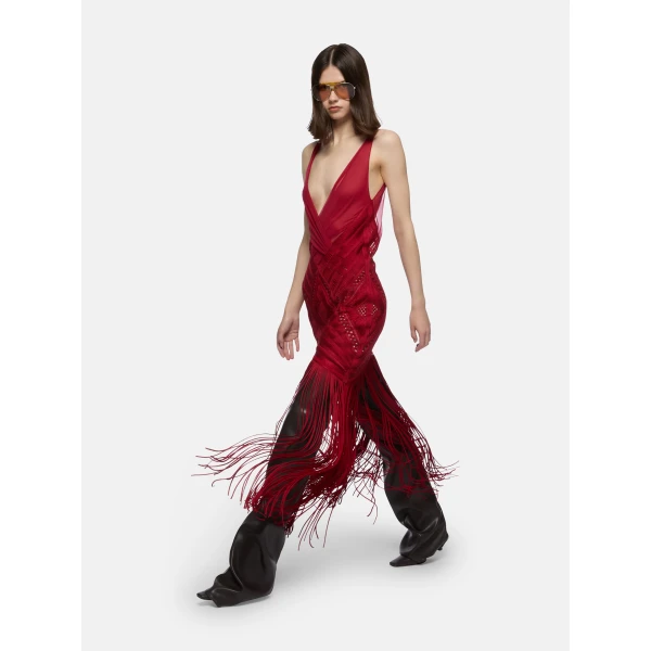 The Attico Red Midi Dress - The Attico Dresses - Designed by Gilda Ambrosio & Giorgia Tordini - Shop at Luxury Shoes 