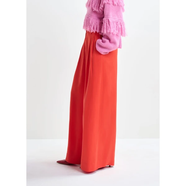 Essentiel Antwerp Red wide-leg pants - Essentiel Antwerp Pants - Colorful Belgian Design - Shop at Luxury Shoes 