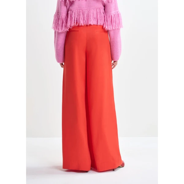 Essentiel Antwerp Red wide-leg pants - Essentiel Antwerp Pants - Colorful Belgian Design - Shop at Luxury Shoes 