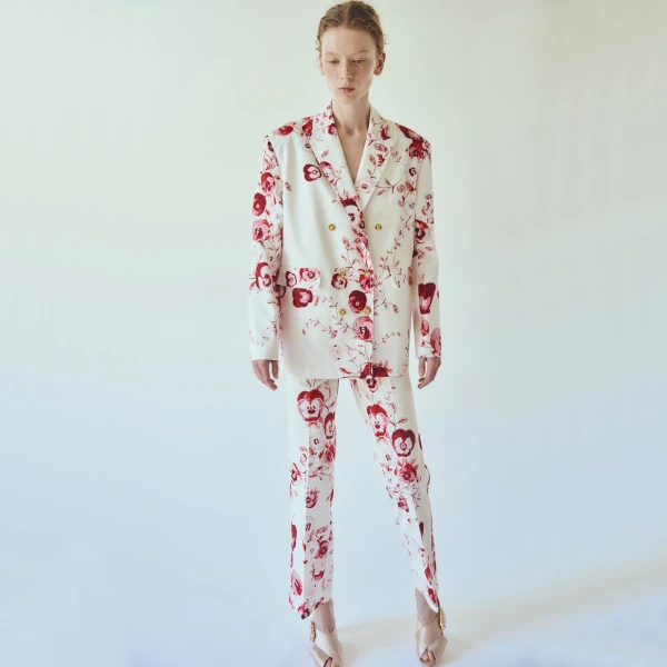 Giambattista Valli Ruby Pansies Ivory Jacket - Giambattista Valli Jackets - Romantic Couture - Shop at Luxury Shoes 