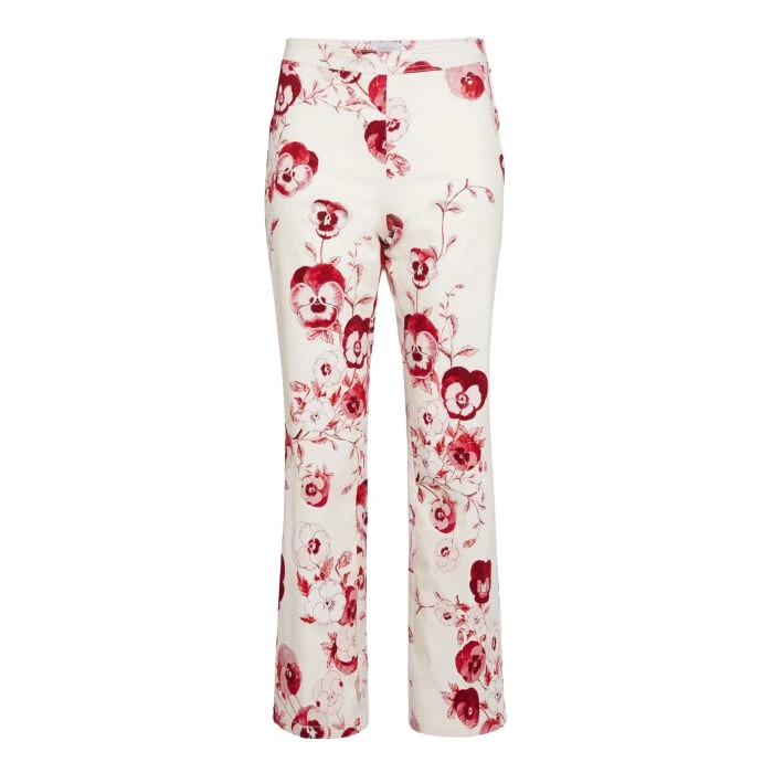 Ruby-Pansies-Ivory-Straight-Leg-Pants-Giambattista-Valli-Pants-876258_nobg Giambattista Valli Ruby Pansies Ivory Straight-Leg Pants - Giambattista Valli Pants - Romantic Couture - Shop at Luxury Shoes