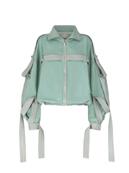 The Attico Sage Green Bomber - The Attico Jackets - Designed by Gilda Ambrosio & Giorgia Tordini - Shop at Luxury Shoes 