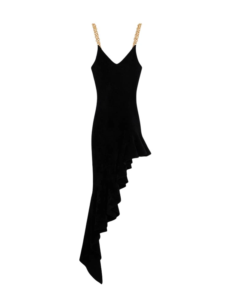 Schiaparelli-Asymmetrical-Velvet-Effect-Knitted-Dress27505_nobg Schiaparelli Asymmetrical Velvet-Effect Knitted Dress Dresses in Schiaparelli Authentic Luxury Fashion at Luxury Shoes