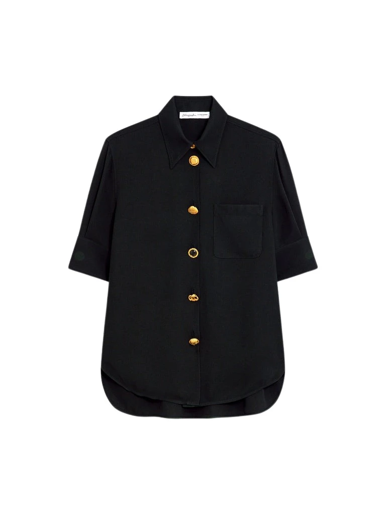 Schiaparelli-Bijoux-Buttons-Short-Sleeved-Shirt32755_nobg Schiaparelli Bijoux Buttons Short-Sleeved Shirt Tops in Schiaparelli Authentic Luxury Fashion at Luxury Shoes