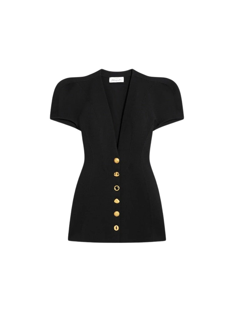 Schiaparelli-Broad-Shoulders-Dress94779_nobg Schiaparelli Broad Shoulders Dress Dresses in Schiaparelli Authentic Luxury Fashion at Luxury Shoes
