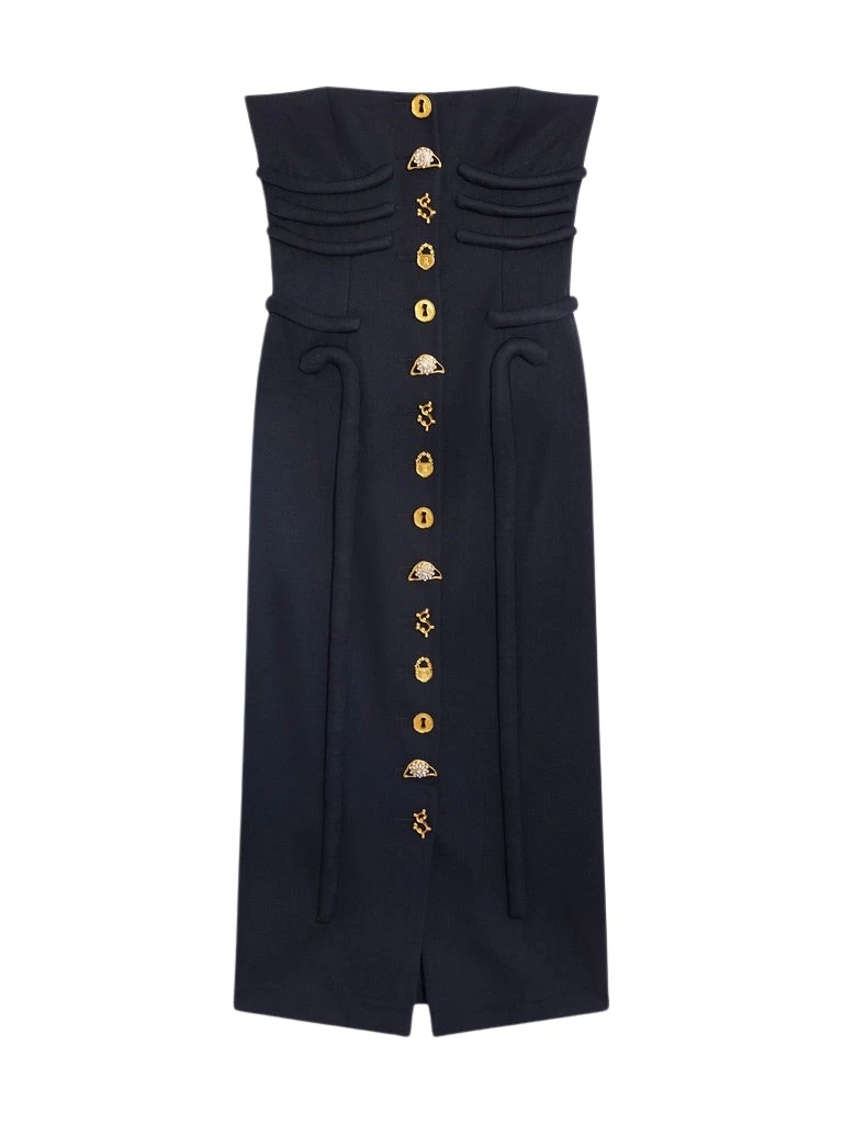 Schiaparelli-Bustier-Bones-Dress91189_nobg Schiaparelli Bustier Bones Dress Dresses in Schiaparelli Authentic Luxury Fashion at Luxury Shoes