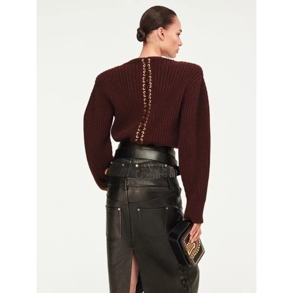 Schiaparelli Corset Lacing Ribbed Jumper Knitwear in Schiaparelli Authentic Luxury Fashion at Luxury Shoes 