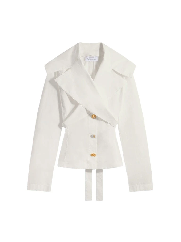 Schiaparelli-Crossover-Collar-Blouse24095_nobg Schiaparelli Crossover Collar Blouse Tops in Schiaparelli Authentic Luxury Fashion at Luxury Shoes