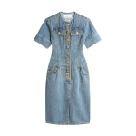 Schiaparelli-Denim-Corset-Dress14103_nobg Schiaparelli Denim Corset Dress Dresses in Schiaparelli Authentic Luxury Fashion at Luxury Shoes