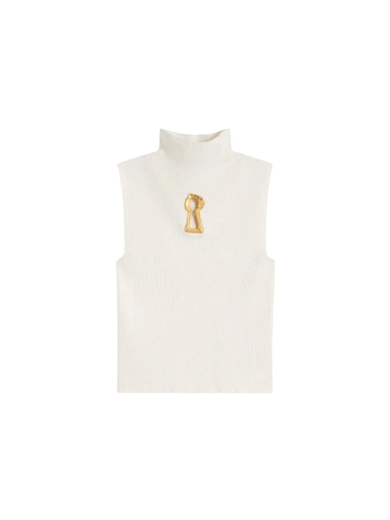 Schiaparelli-Keyhole-Sleeveless-Jumper-384984_nobg Schiaparelli Keyhole Sleeveless Jumper Knitwear in Schiaparelli Authentic Luxury Fashion at Luxury Shoes