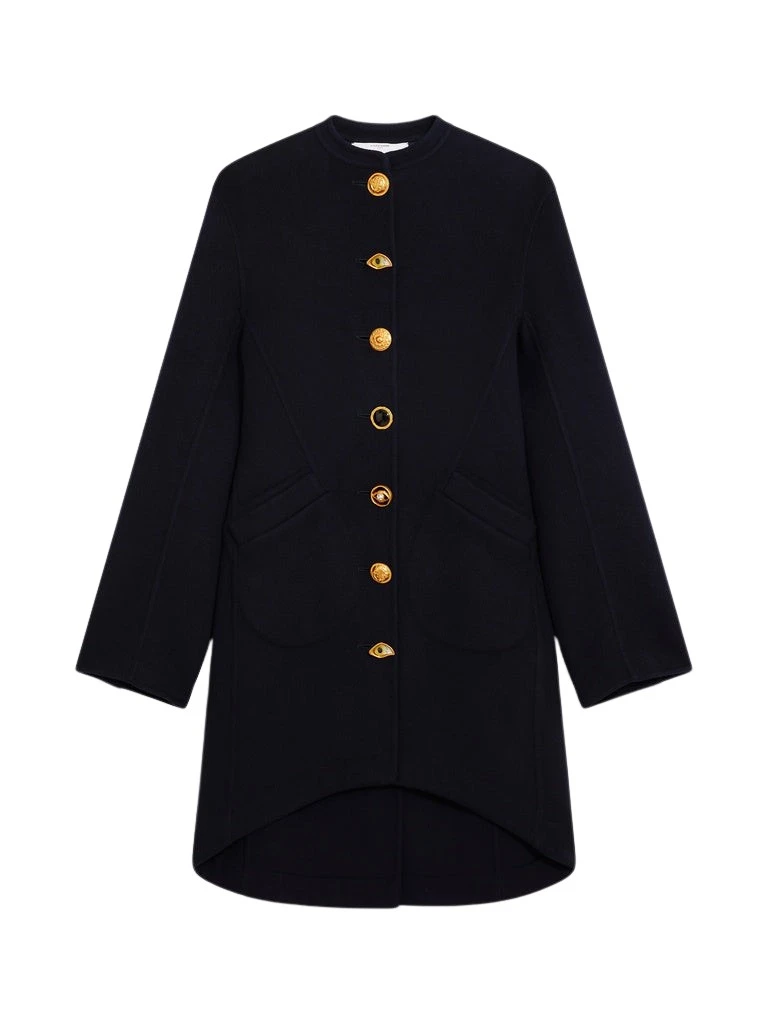 Schiaparelli-Mandarin-Collar-Coat72493_nobg Schiaparelli Mandarin Collar Coat Coats in Schiaparelli Authentic Luxury Fashion at Luxury Shoes