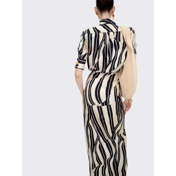 Schiaparelli Paintbrush Pareo Shirt Dress Dresses in Schiaparelli Authentic Luxury Fashion at Luxury Shoes 