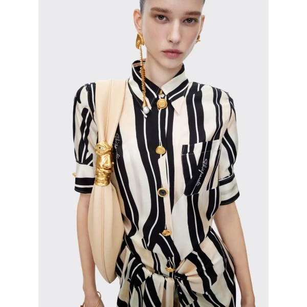 Schiaparelli Paintbrush Pareo Shirt Dress Dresses in Schiaparelli Authentic Luxury Fashion at Luxury Shoes 