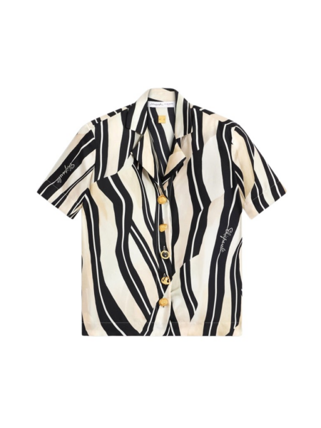 Schiaparelli Paintbrush Short-Sleeved Shirt Tops in Schiaparelli Authentic Luxury Fashion at Luxury Shoes 
