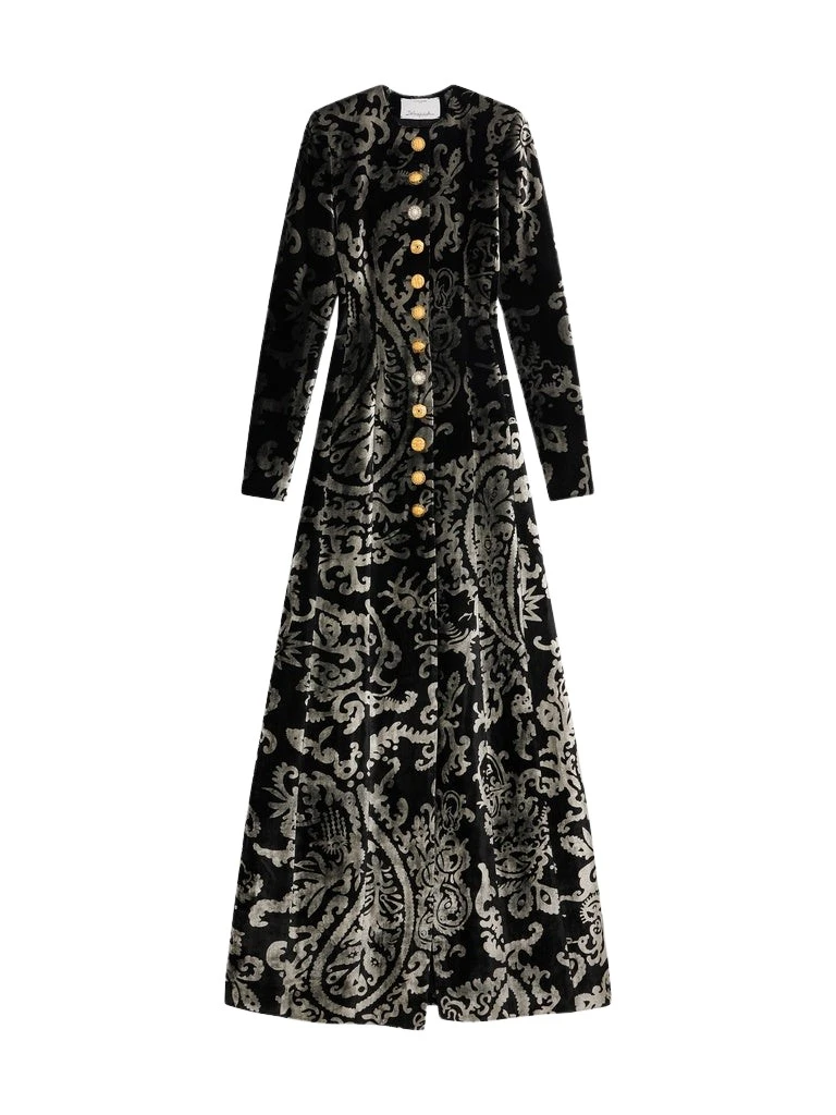 Schiaparelli-Paisley-Pattern-Long-Dress74093_nobg Schiaparelli Paisley-Pattern Long Dress Dresses in Schiaparelli Authentic Luxury Fashion at Luxury Shoes