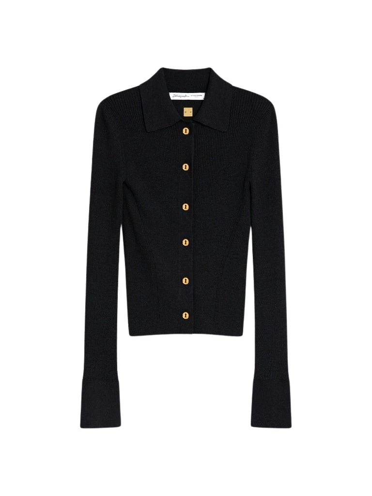 Schiaparelli-Satin-Bias-Cardigan-367769_nobg Schiaparelli Satin Bias Cardigan Knitwear in Schiaparelli Authentic Luxury Fashion at Luxury Shoes