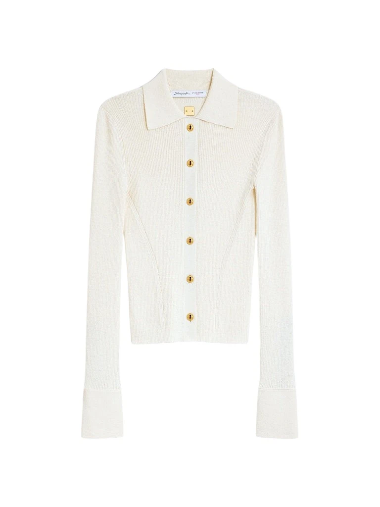Schiaparelli-Satin-Bias-Cardigan89331_nobg Schiaparelli Satin Bias Cardigan Knitwear in Schiaparelli Authentic Luxury Fashion at Luxury Shoes