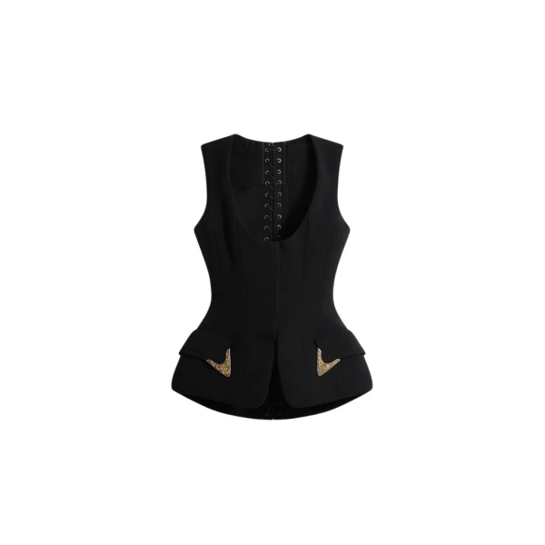 Schiaparelli Sleeveless Waistcoat Tops in Schiaparelli Authentic Luxury Fashion at Luxury Shoes 