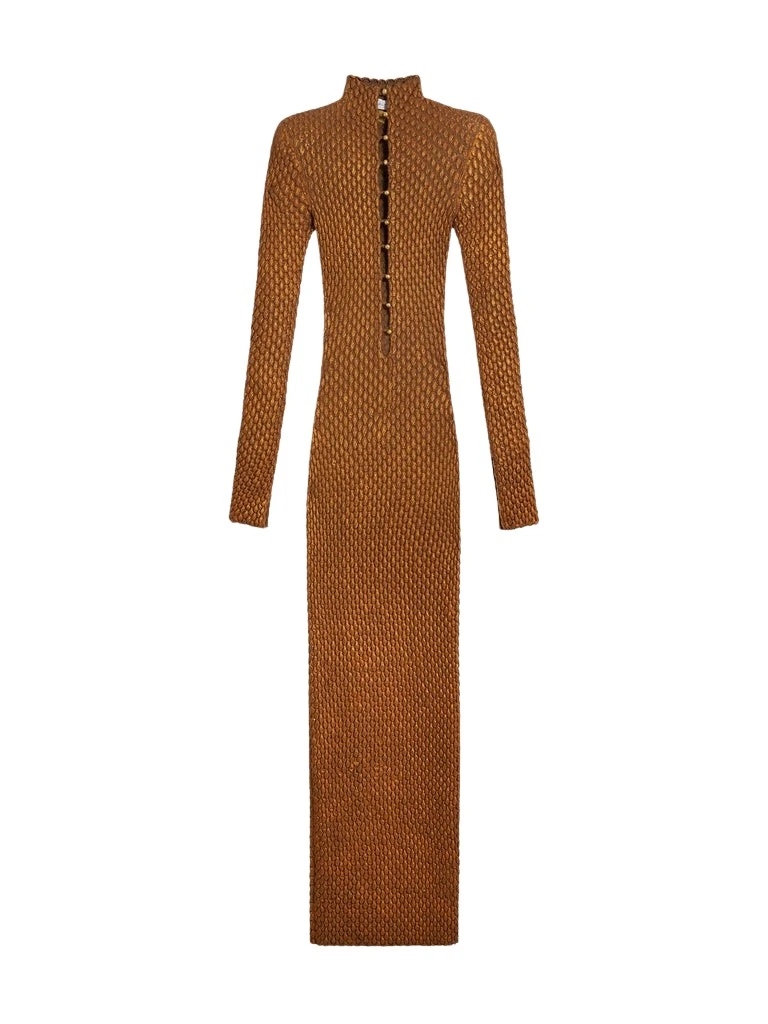 Schiaparelli-Snake-Scale-Trompe-LOeil-Dress58047_nobg Schiaparelli Snake Scale Trompe L'Oeil Dress Dresses in Schiaparelli Authentic Luxury Fashion at Luxury Shoes