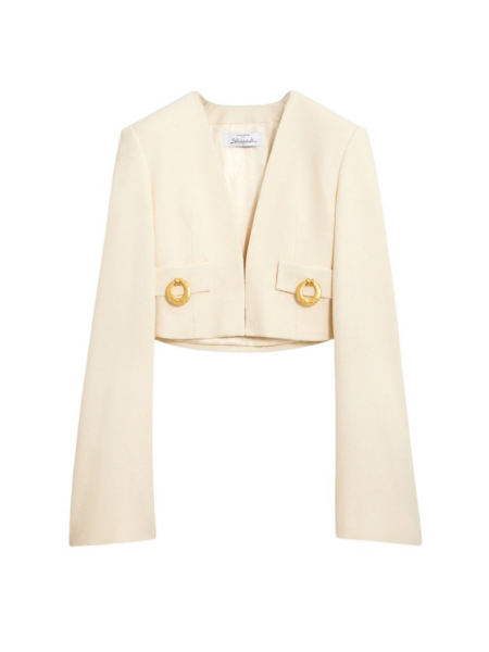 Schiaparelli Square-Shouldered Collareless Jacket Jackets in Schiaparelli Authentic Luxury Fashion at Luxury Shoes 