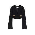 Schiaparelli Square-Shouldered Collarless Jacket Jackets in Schiaparelli Authentic Luxury Fashion at Luxury Shoes 