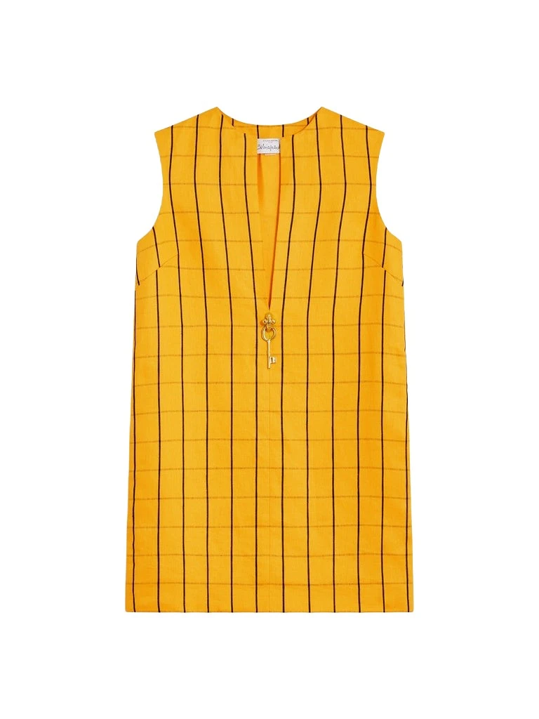 Schiaparelli-Textured-Linen-Sleeveless-Dress94028_nobg Schiaparelli Textured Linen Sleeveless Dress Dresses in Schiaparelli Authentic Luxury Fashion at Luxury Shoes