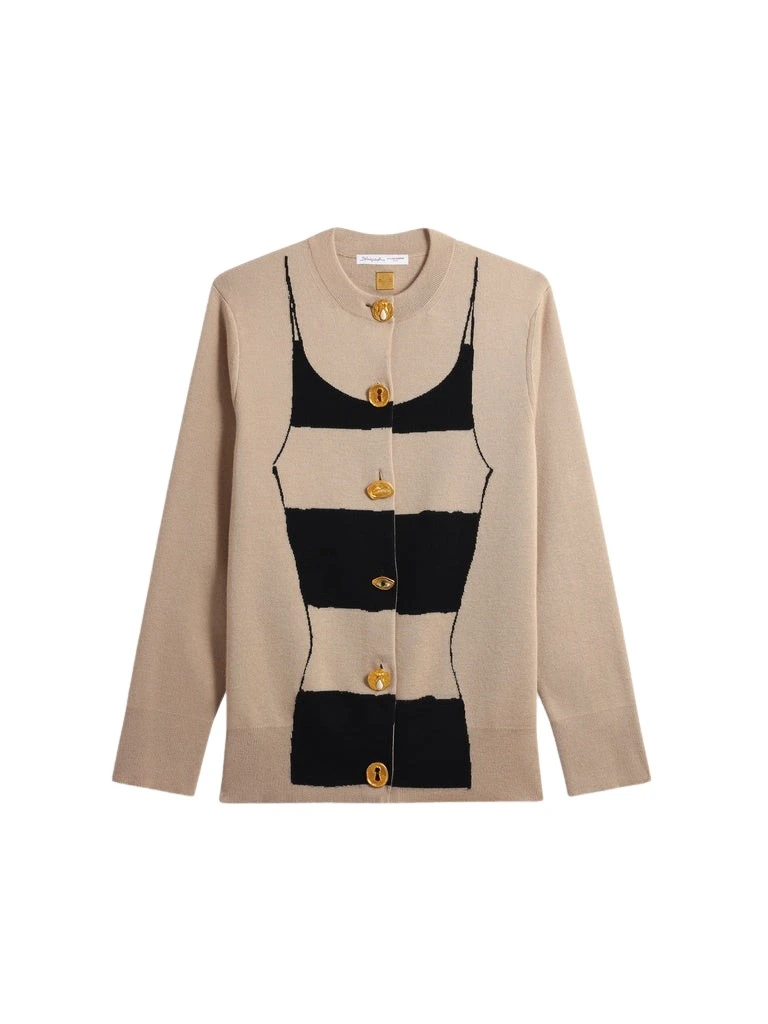 Schiaparelli Trompe L'Oeil Cardigan Knitwear in Schiaparelli Authentic Luxury Fashion at Luxury Shoes 