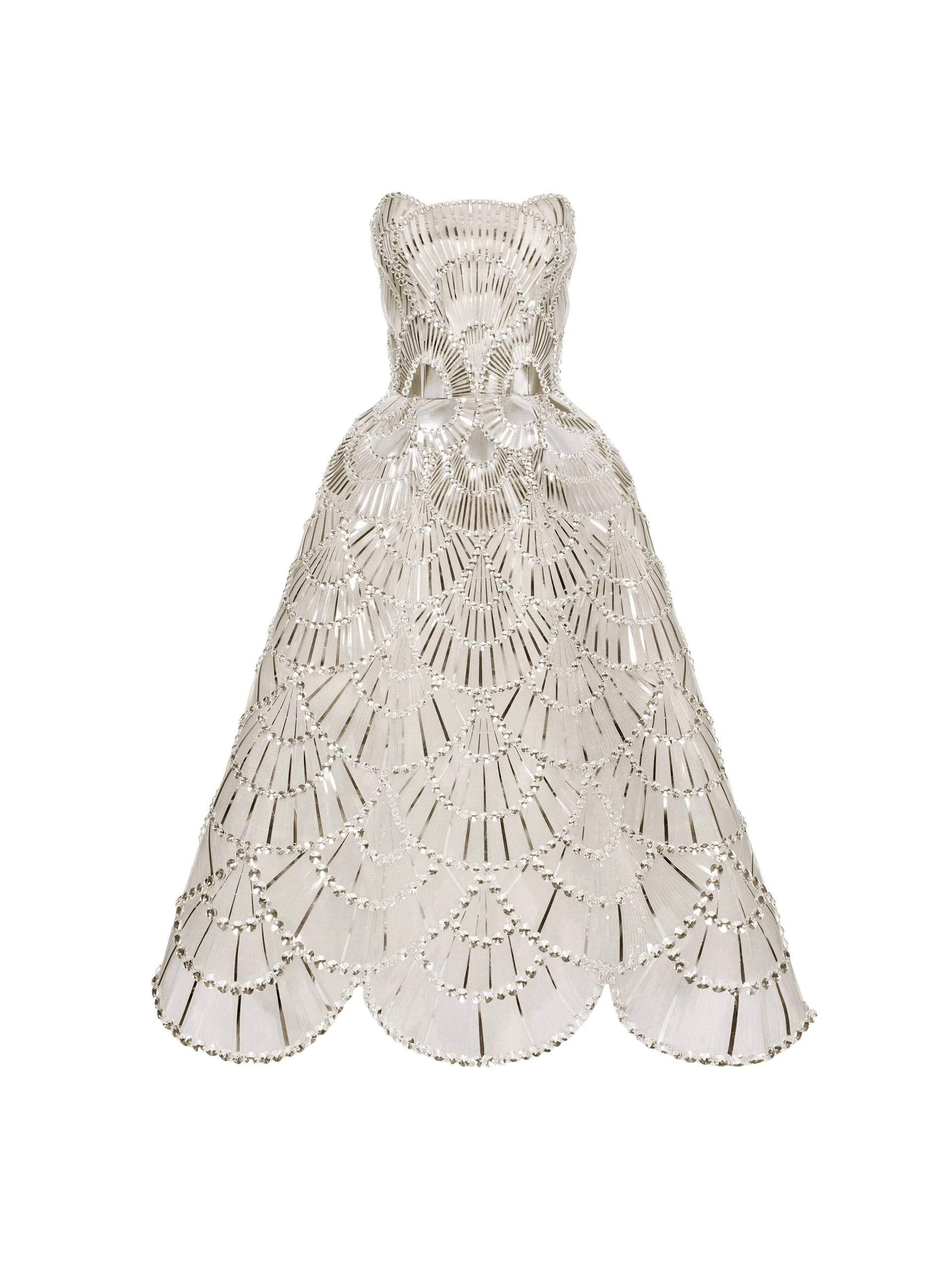 Sequin-Crystal-Scallop-Embroidered-Gown-Oscar-de-la-Renta-Dresses23094_nobg Oscar de la Renta Sequin & Crystal Scallop Embroidered Gown - Oscar de la Renta Dresses - American Couture - Shop at Luxury Shoes