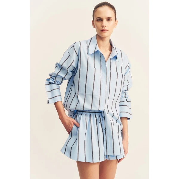Shona Joy Saxon Oversized Shirt - Shona Joy Tops - Australian Designer Fashion at Luxury Shoes 