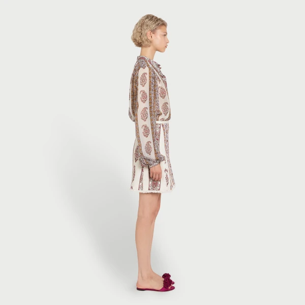 Giambattista Valli Short Ivory Paisley Bouclé Skirt - Giambattista Valli Skirts - Romantic Couture - Shop at Luxury Shoes 
