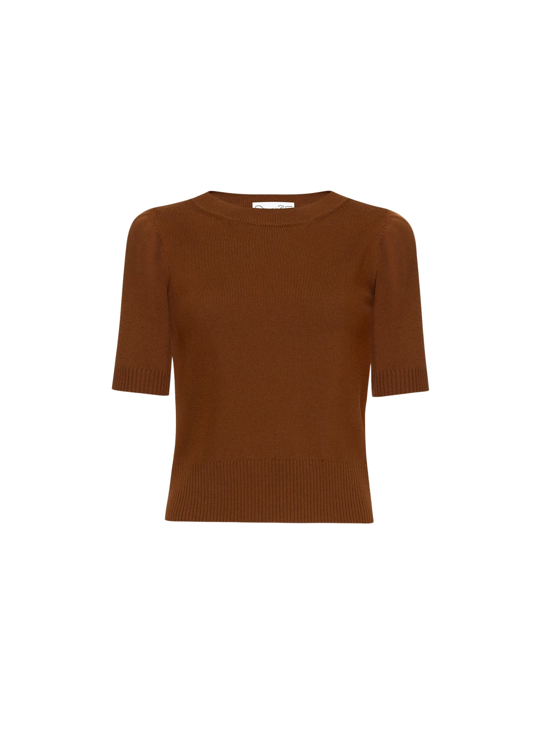 Short-Sleeve-Wool-Pullover-Oscar-de-la-Renta-Knitwear36799_nobg Oscar de la Renta Short Sleeve Wool Pullover - Oscar de la Renta Knitwear - American Couture - Shop at Luxury Shoes