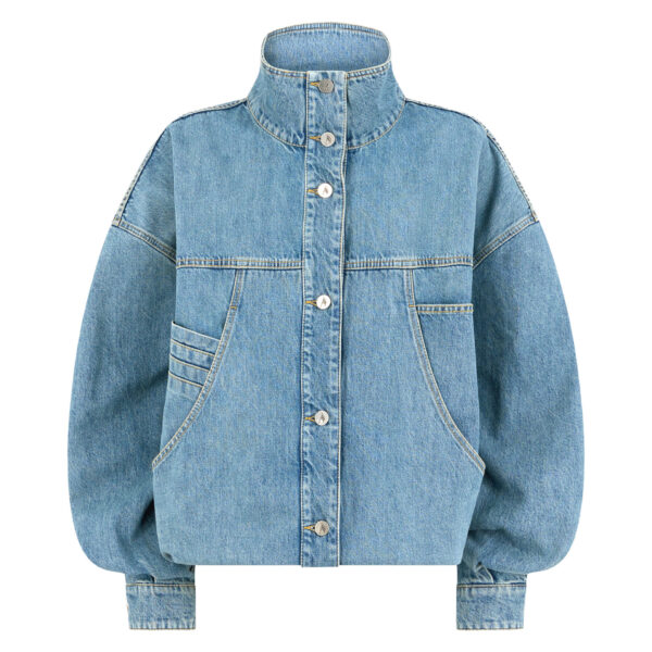 The Attico Sky Blue Bomber - The Attico Jackets - Designed by Gilda Ambrosio & Giorgia Tordini - Shop at Luxury Shoes 