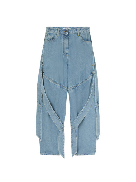 The Attico Sky Blue Long Pant - The Attico Pants - Designed by Gilda Ambrosio & Giorgia Tordini - Shop at Luxury Shoes 