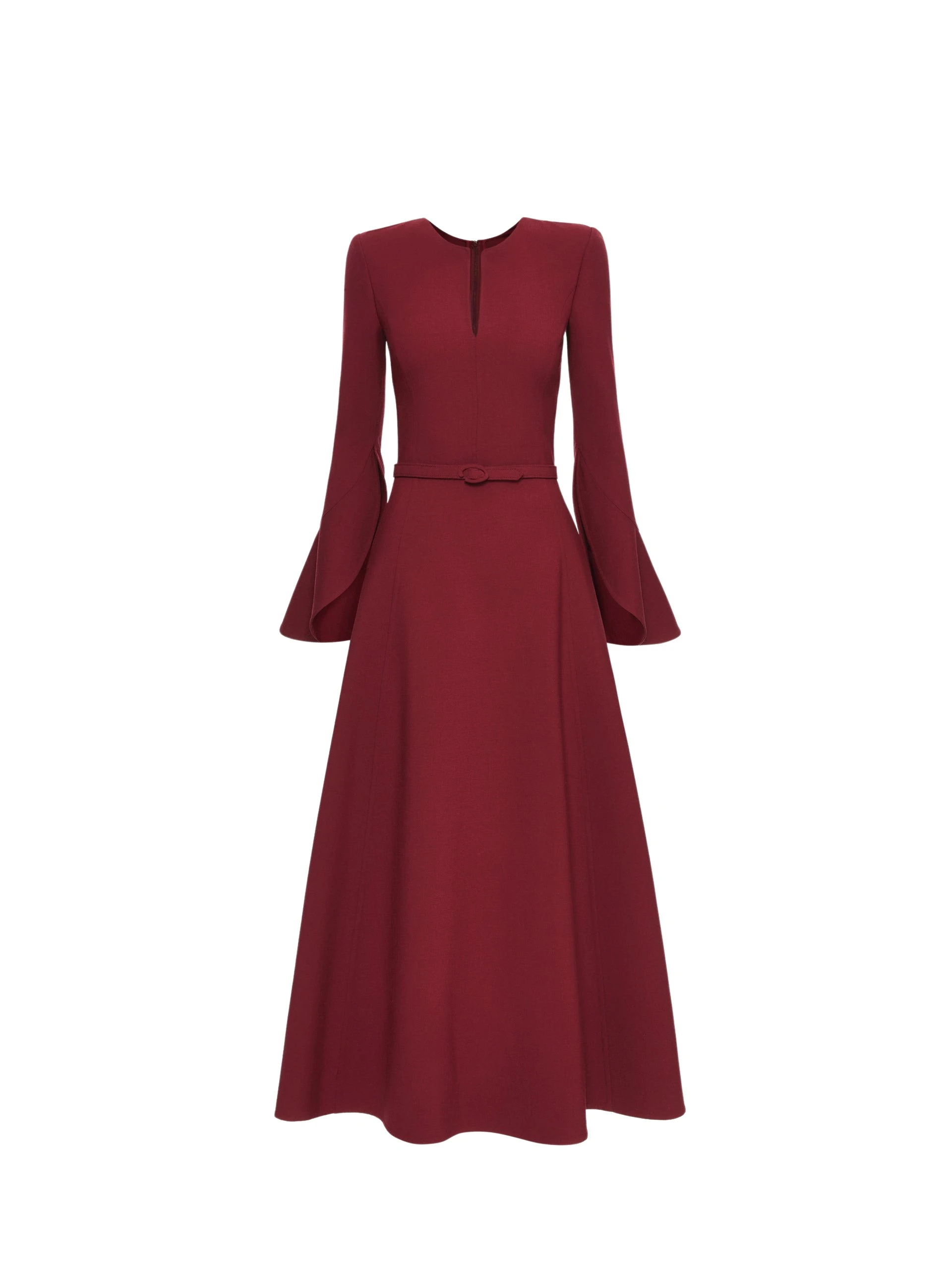 Split-Neck-Wool-Dress-Oscar-de-la-Renta-Dresses71647_nobg Oscar de la Renta Split Neck Wool Dress - Oscar de la Renta Dresses - American Couture - Shop at Luxury Shoes